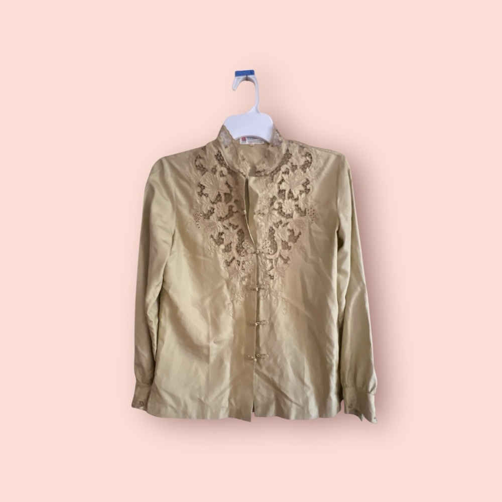 Elegant Beige Embroidered Blouse